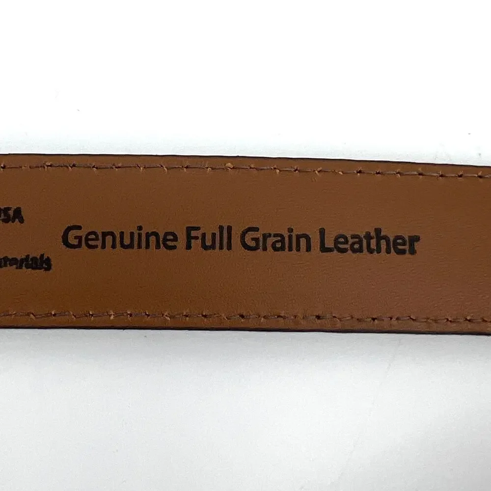 L. L. Bean Dark Brown Genuine Leather Mens Dress Belt Size 38 NEW NWOT